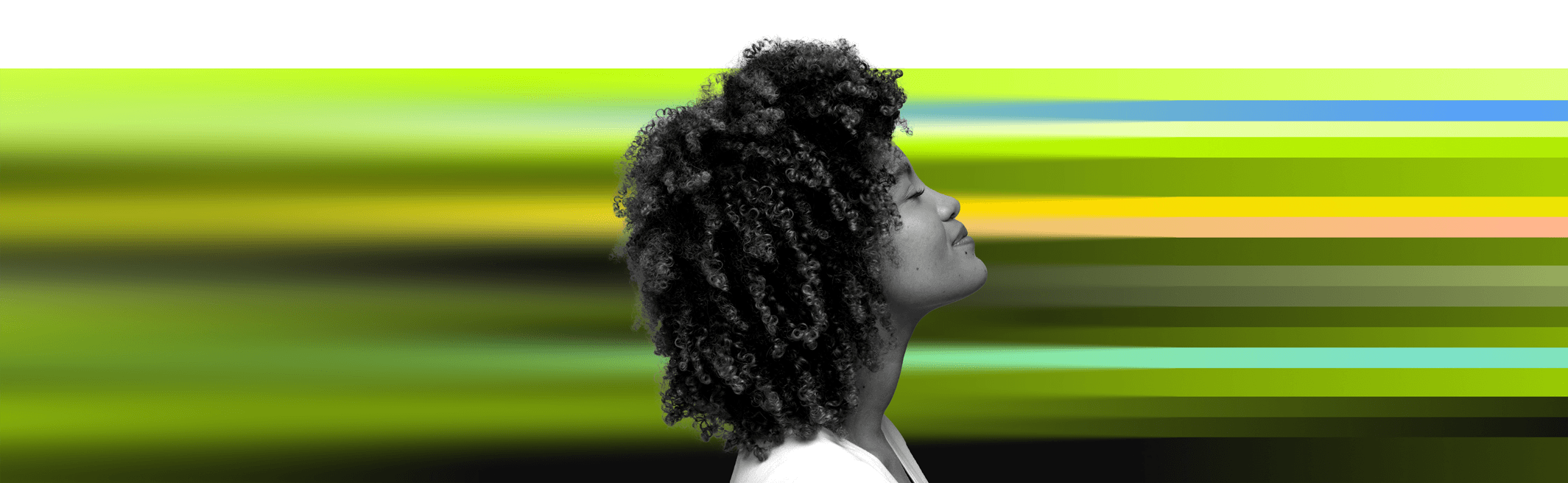 woman with gradient background